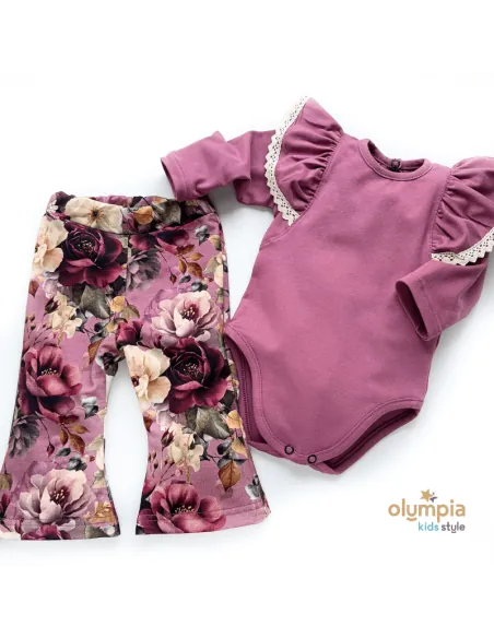 Body i spodnie dzwony BURGUNDIA - gamex