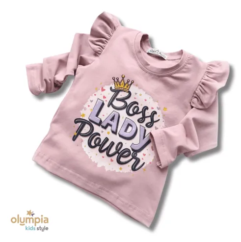 Bluzka dziecięca z falbankami LADY puder