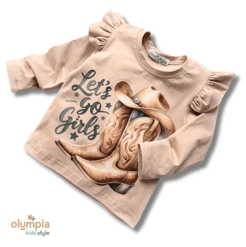 Bluzka z falbankami KOWBOJKI beż