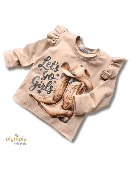 Bluzka z falbankami KOWBOJKI beż