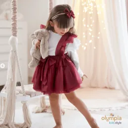 Sp&oacute;dniczka tiulowa na szelkach bordowa Bellarco 2