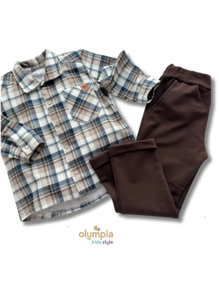 Komplet koszula i spodnie KRATA niebieska