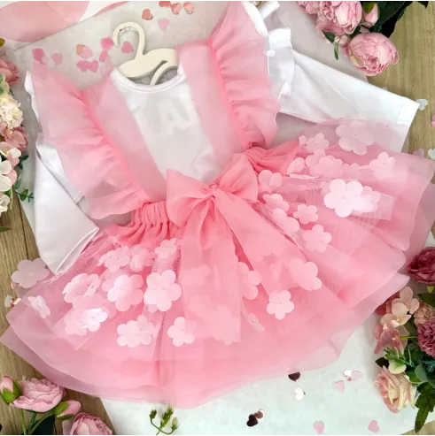 Sp&oacute;dniczka tiulowa z szelkami FLOWER...