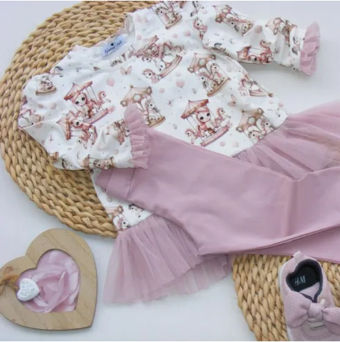 Tunika z tiulem i legginsy KARUZELA