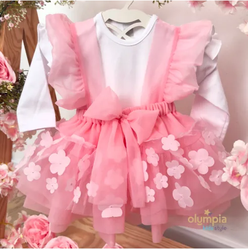 Sp&oacute;dniczka tiulowa z szelkami FLOWER...