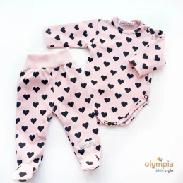 Komplet body niemowlęce + półśpioch Serduszka 2
