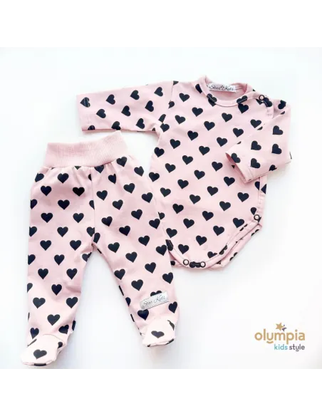 Komplet body niemowlęce + p&oacute;łśpioch Serduszka