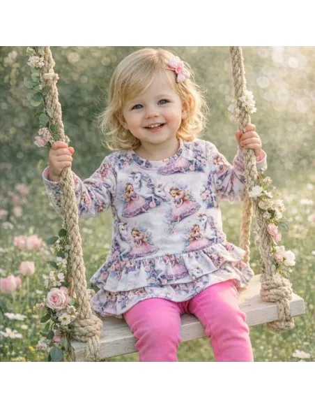 Tunika  dla dziewczynki i legginsy fantazja zdjęcia mają charakter wizualizacji produktu.