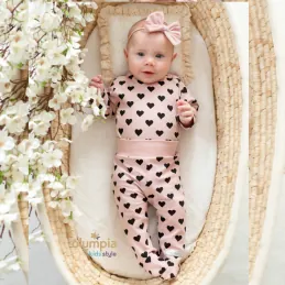 Komplet body niemowlęce + p&oacute;łśpioch Serduszka 2