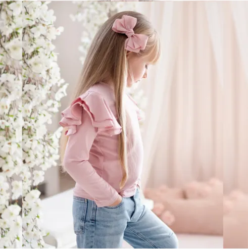 Bluzka dziecięca MOTYLEK pudrowy r&oacute;ż