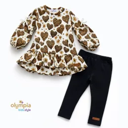 Bluzka i sp&oacute;dniczka SERCE - PANTERKA