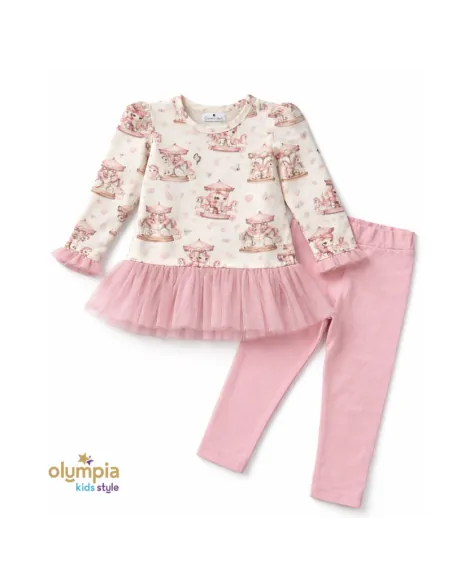 Tunika z tiulem i legginsy KARUZELA