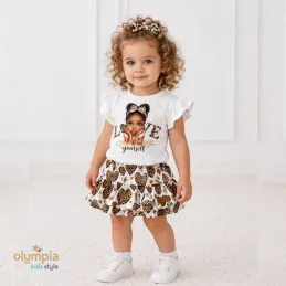 Bluzka i sp&oacute;dniczka SERCE - PANTERKA