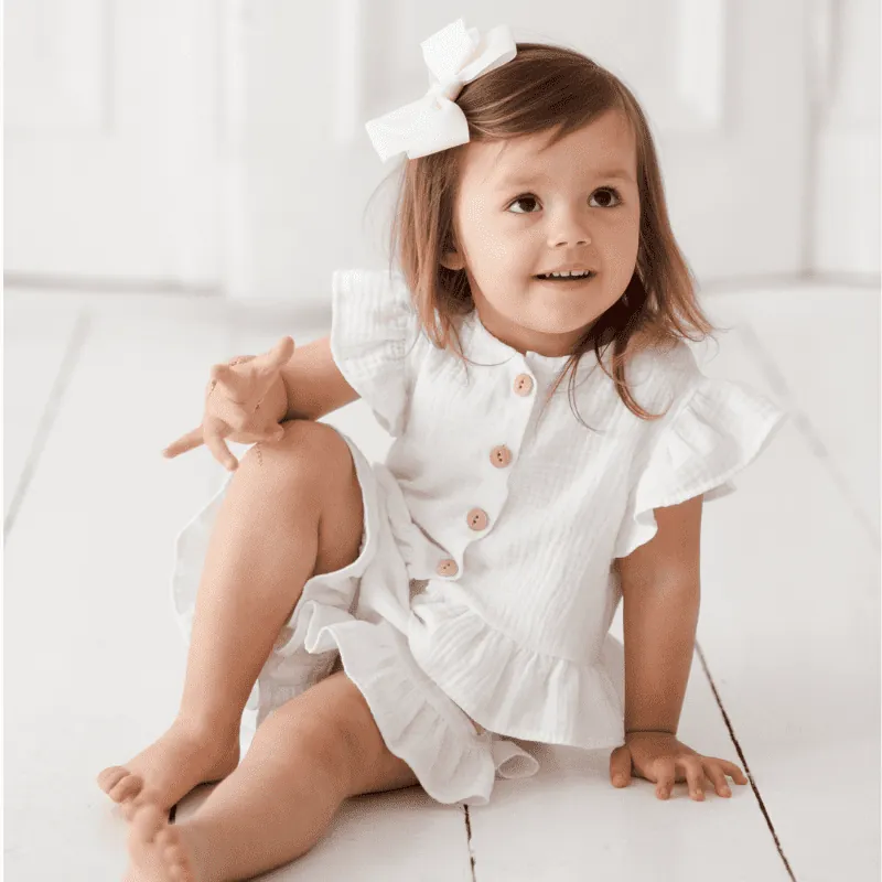 muślinowy komplet letni  biały